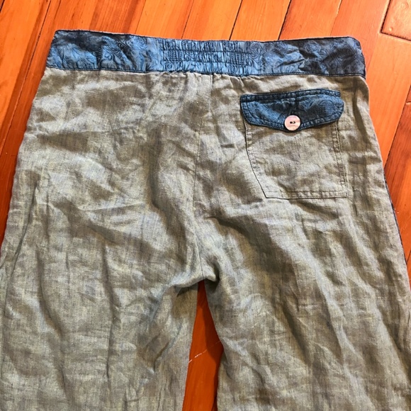 Soft Surroundings Linen Pants Contrast Piping size small - Picture 5 of 9